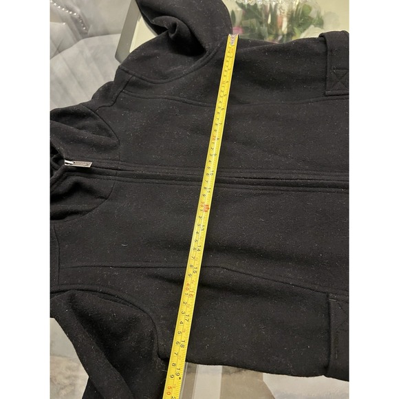 Eddie Bauer Petite Black Wool Blend Hooded Zip Front Coat Size S - Picture 7 of 14